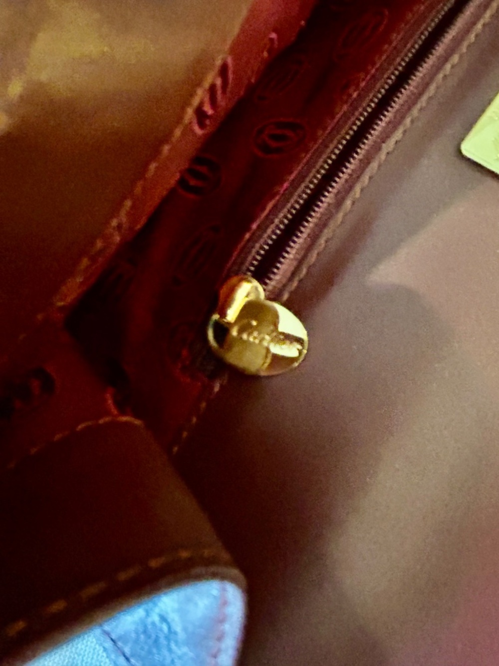 Cartier Leather Clutch. Beautiful, burgundy. New.  Can be used as shoulder bag. - Picture 10 of 16